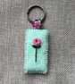 Liberty fabric felt charm keyring fob - Image 2