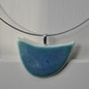 Moon boat pendant 2 -  Beautiful and unique, glazed in turquoise and green