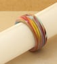 Multicoloured Polymer Clay Band Ring - Psychedelic - Abstract - Size P - Image 2