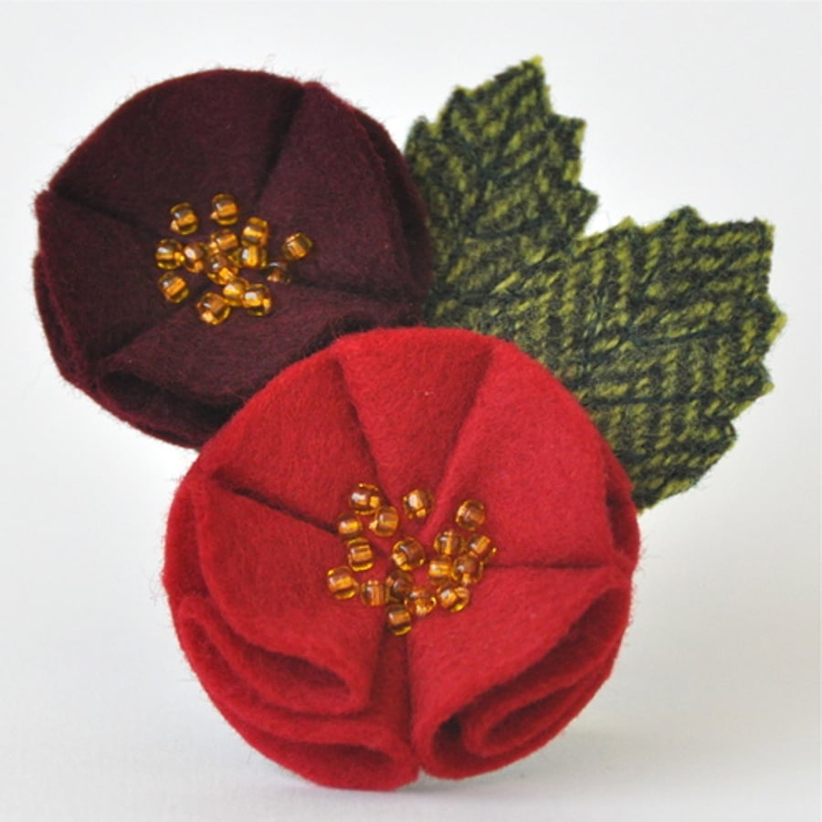 Red Rose Brooch