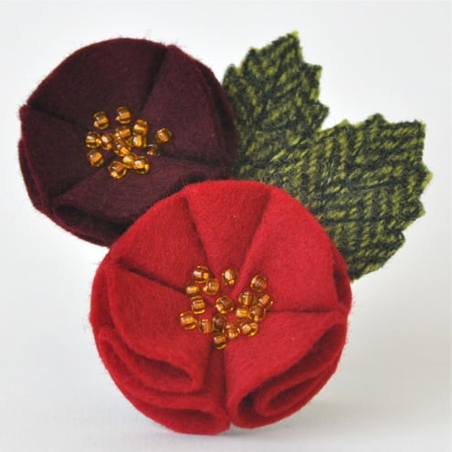 Red Rose Brooch