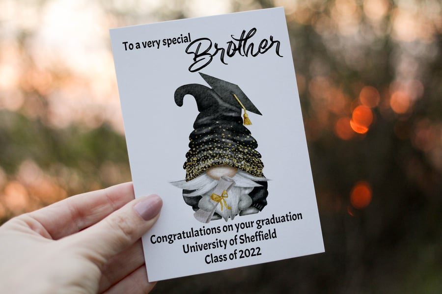 Congratulations Brother Graduation Card, Your Graduating Card, Personalised Card