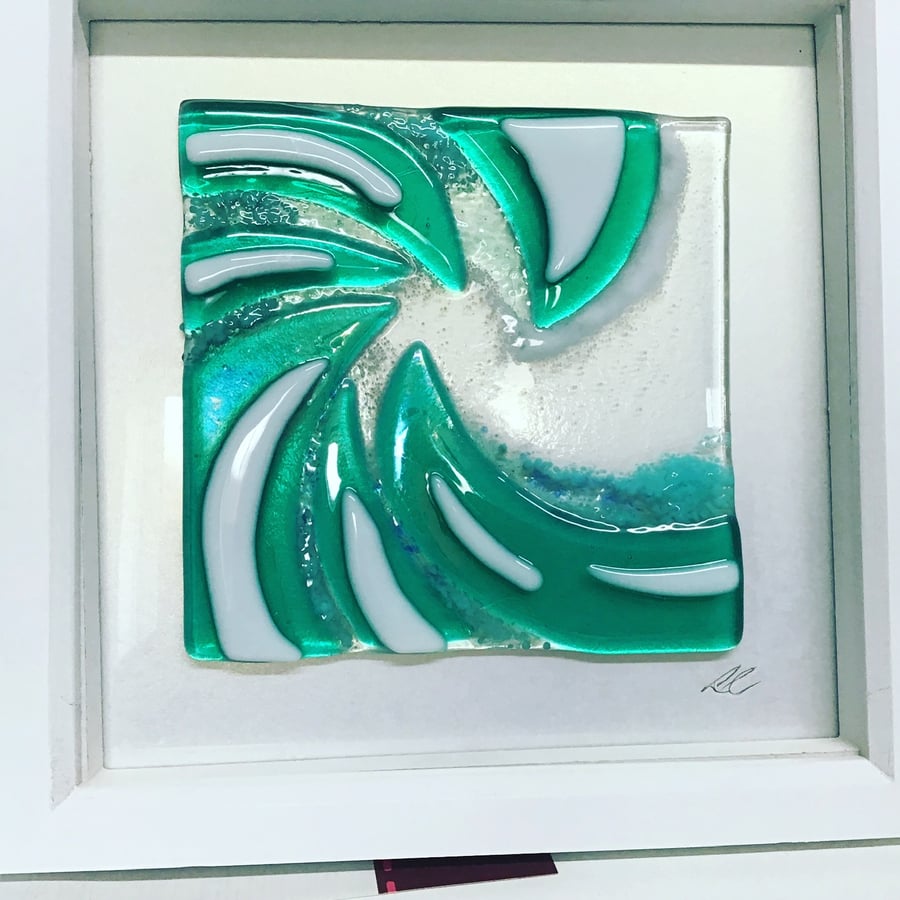 Box framed fused glass picture (SALE)