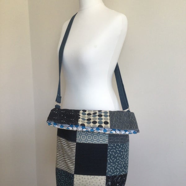 Large Patchwork Messenger Bag