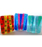Candle Holder Fused Glass Tea light  Red Yellow  Dichroic 009 - Image 5