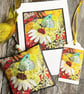 Handmade lavender bag with matching card and tag, butterfly lover