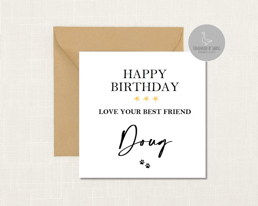 Personalised Happy birthday from your best friend greeting card