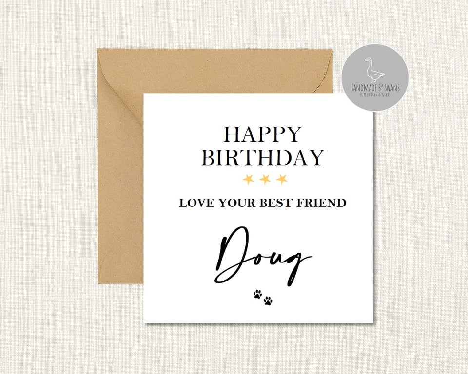 Personalised Happy birthday from your best friend greeting card