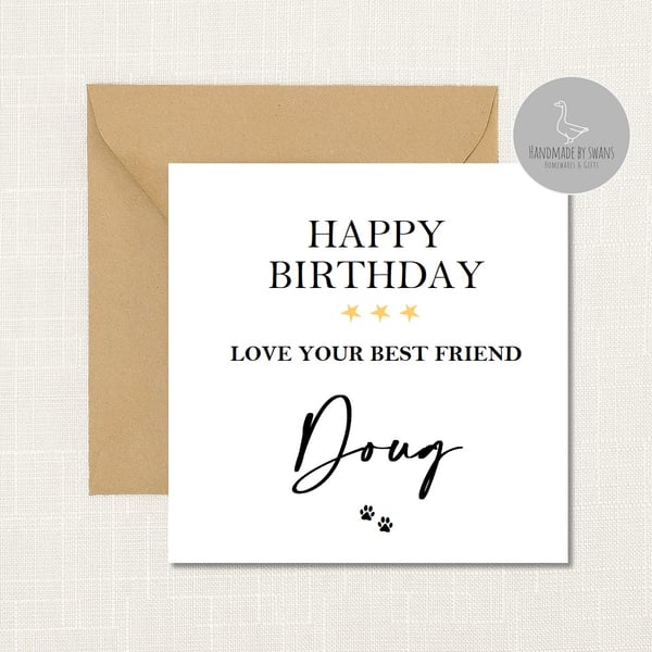 Personalised Happy birthday from your best friend greeting card