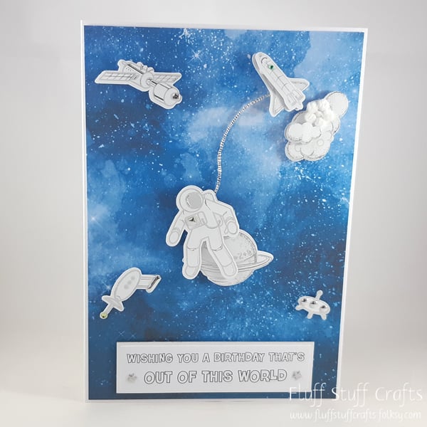 Handmade child's birthday card - the astronaut