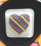 HANDMADE FUSED DICHROIC GLASS 'STRIPY HEART' BROOCH. - Image 4