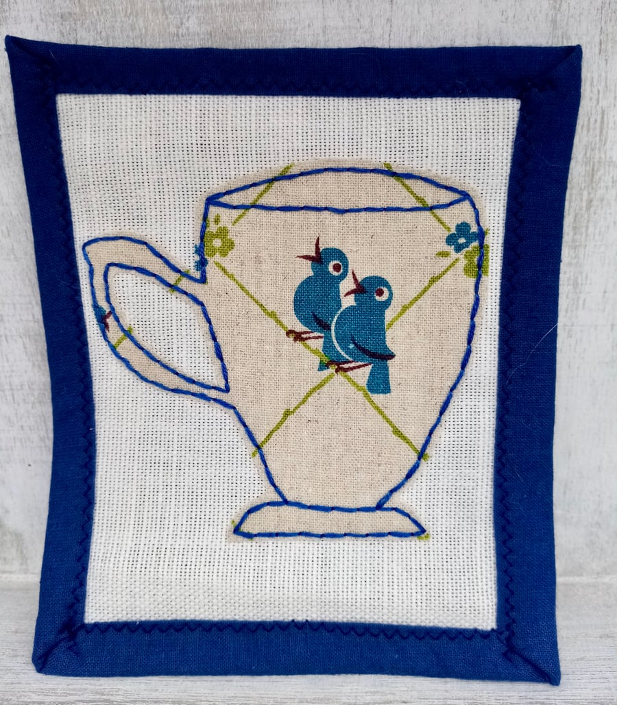 Fabric Coaster with bluebird design Seconds Sunday