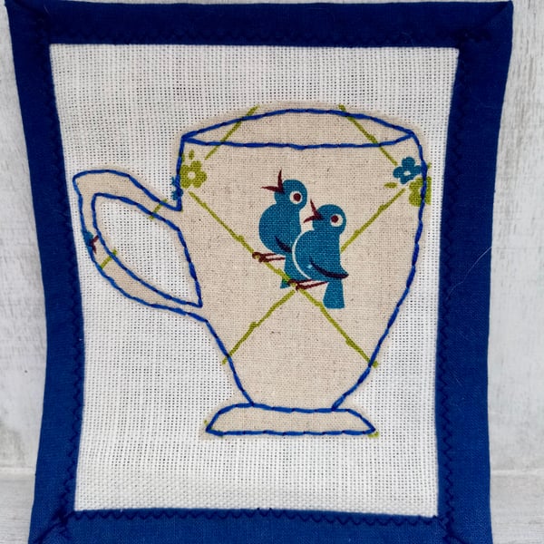 Fabric Coaster with bluebird design Seconds Sunday