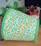 Yellow and Turquoise Geometric Lampshade. - Image 2