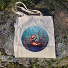 Otter in Kelp Recycled Cotton Tote Bag 
