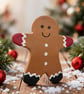 Handmade Gingerbread Man Fridge Magnet Air Dry Clay Christmas Decor - Image 2