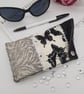 Glasses case butterfly patchwork black, cream and silver.  - Image 7