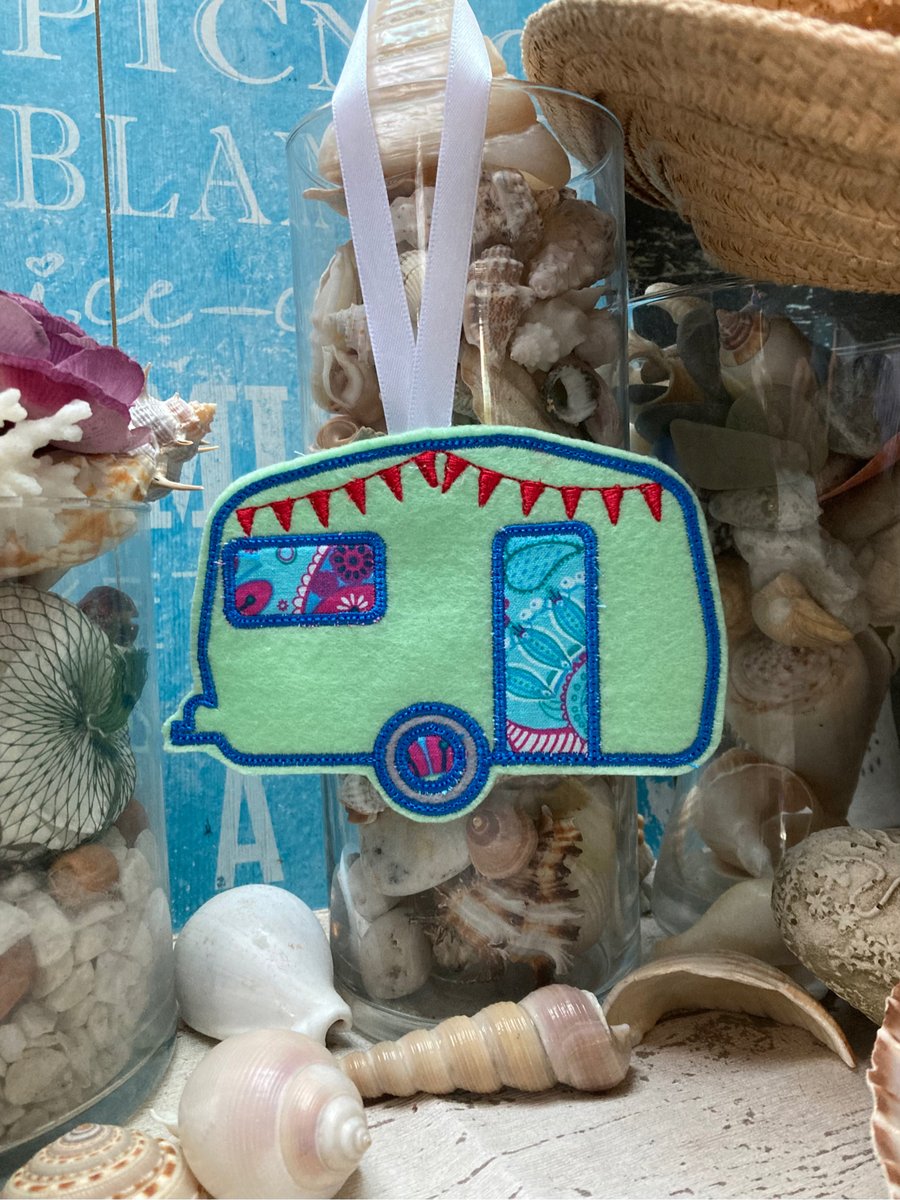 Caravan sign secret Santa gift idea, embroidered caravan, caravan lover gift