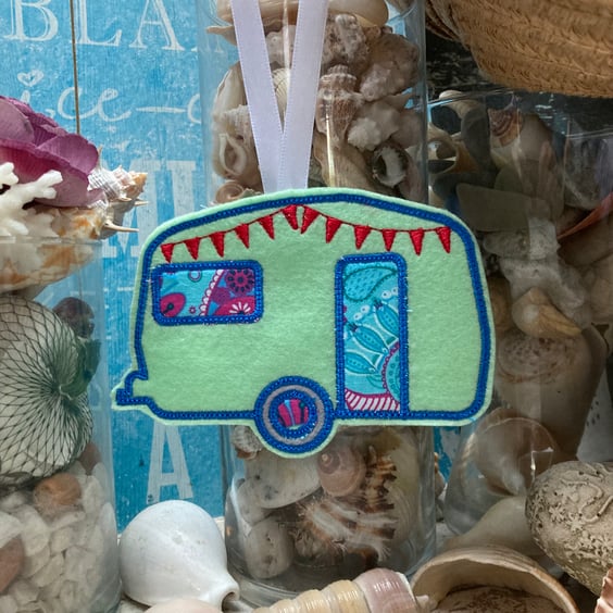 Caravan sign secret Santa gift idea, embroidered caravan, caravan lover gift