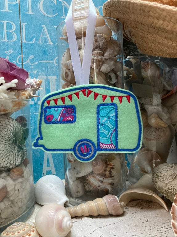Caravan sign secret Santa gift idea, embroidered caravan, caravan lover gift