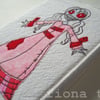 embroidered zombie lady notebook