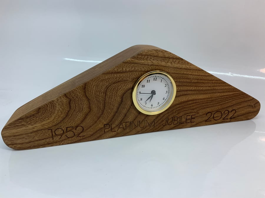 Solid Wood Clock - Queens Platinum Jubilee commemoration clock