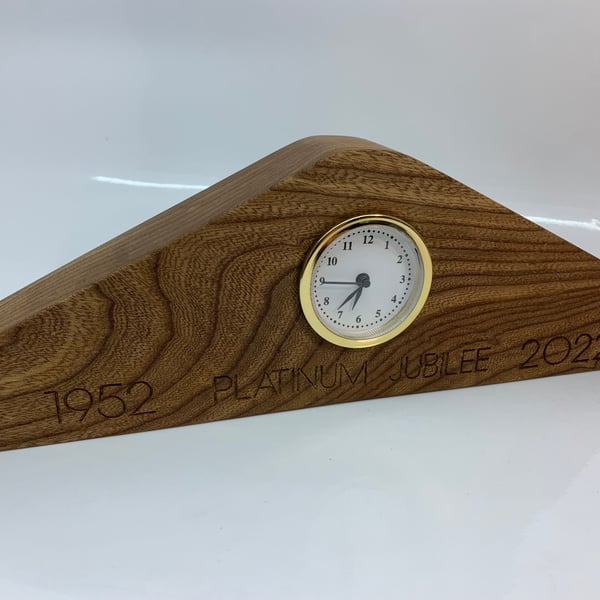 Solid Wood Clock - Queens Platinum Jubilee commemoration clock