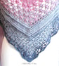 Crochet ombre lace cotton shawl in shades of peachy pink and grey. Crochet shawl - Image 8
