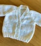 White baby cardigan 0-3 months - Image 2