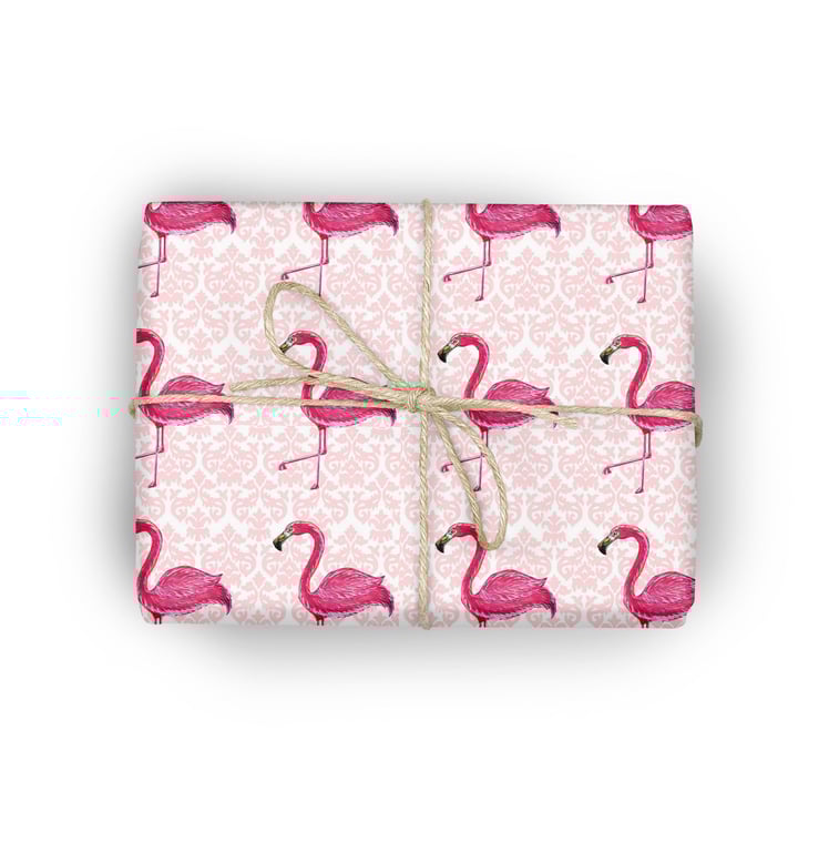 Flamingo wrapping paper, A1 sheet, pink gift wrap, novelty print gift 