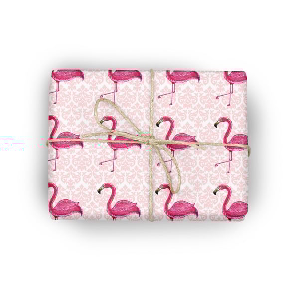 Flamingo wrapping paper, A1 sheet, pink gift wrap, novelty print gift 