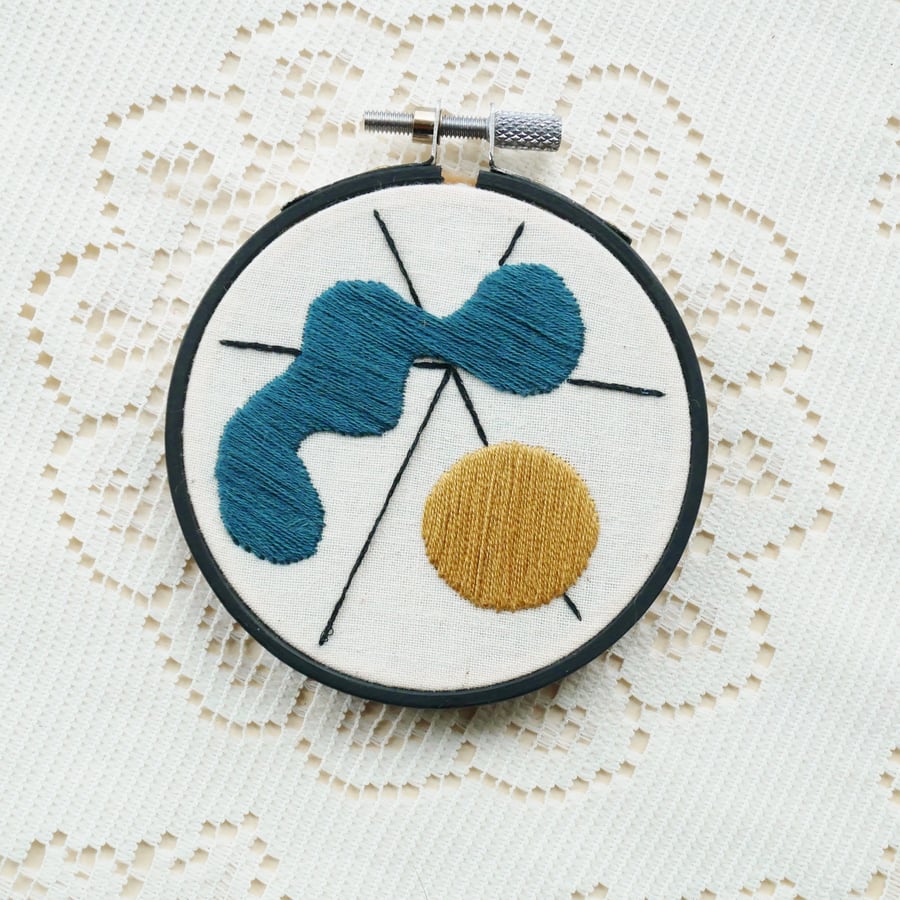 Chaos Theory Abstract No.18 - Blue, Gold and Black Mini Mood Abstract Art Piece