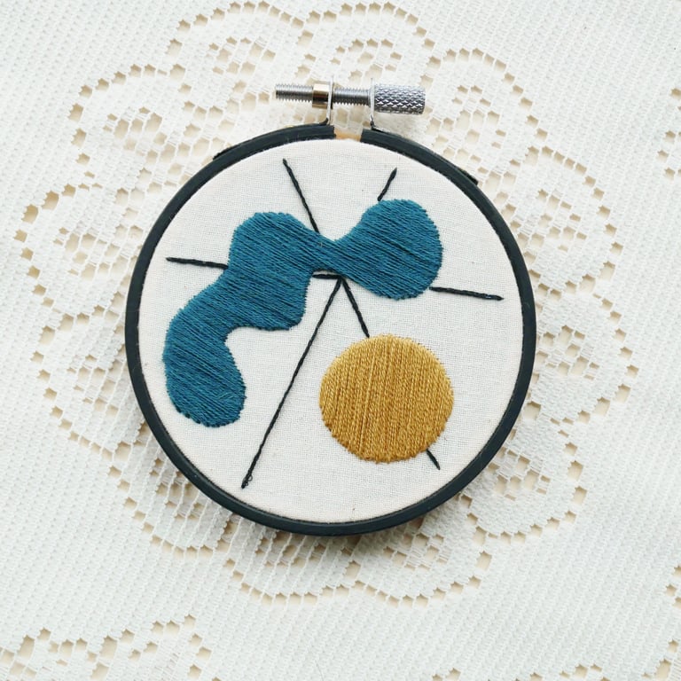 Chaos Theory Abstract No.18 - Blue, Gold and Black Mini Mood Abstract Art Piece