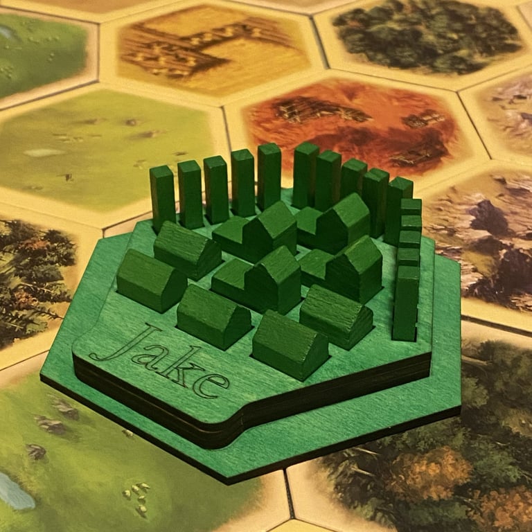 Catan Player Piece Holder – Handmade Wooden Organiser