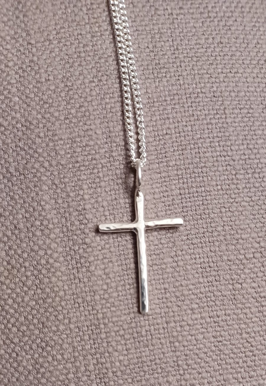 Textured Silver Cross pendant