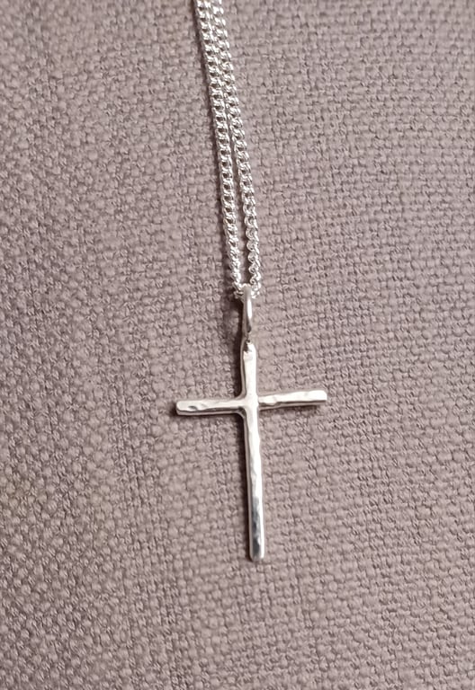 Textured Silver Cross pendant