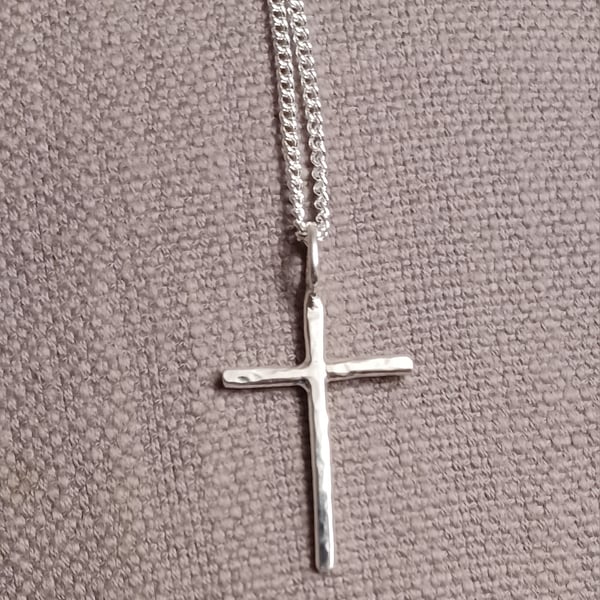 Textured Silver Cross pendant