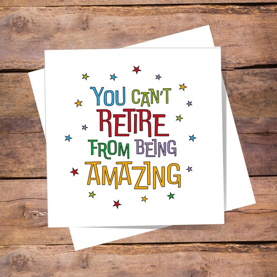 Retirement Card - leaving card, good luck. Blank inside, free shipping