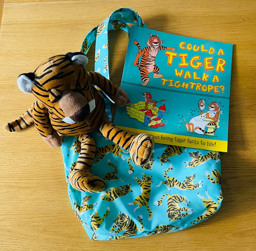 Child’s Story Book Bag With Book & Soft Toy Tiger