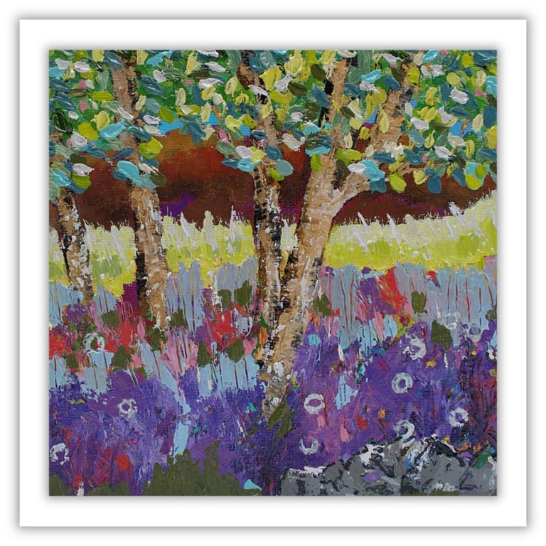 Impasto painting - landscape - oil painting - ready to hang - trees - heather