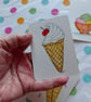 Cherry On Top - Ice Cream Cone - Original ACEO art