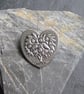 Heart Brooch in Silver Pewter, Birds in Tree - Image 4
