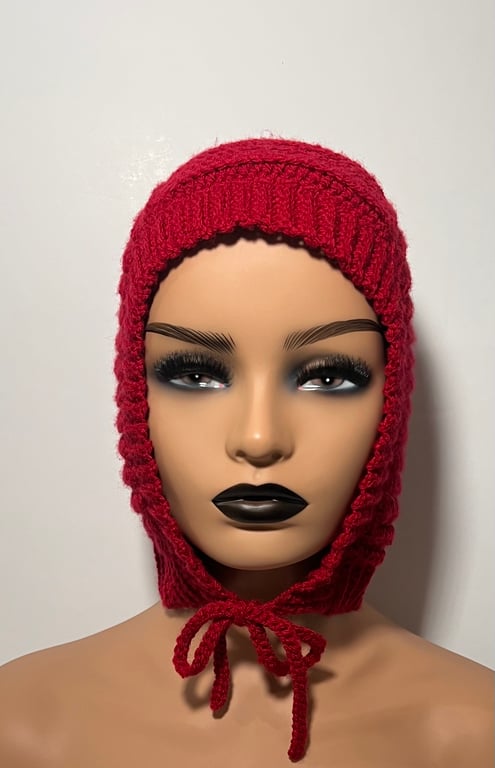 Crochet balaclava bonnet hat 
