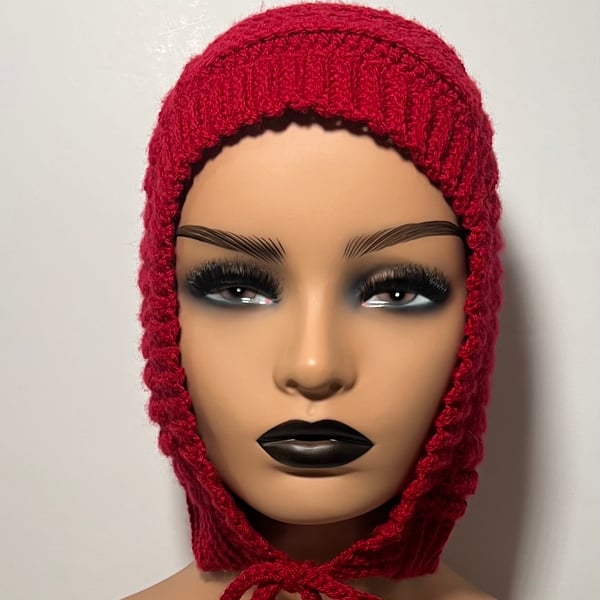 Crochet balaclava bonnet hat 