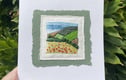 Hand embroidered landscape art 
