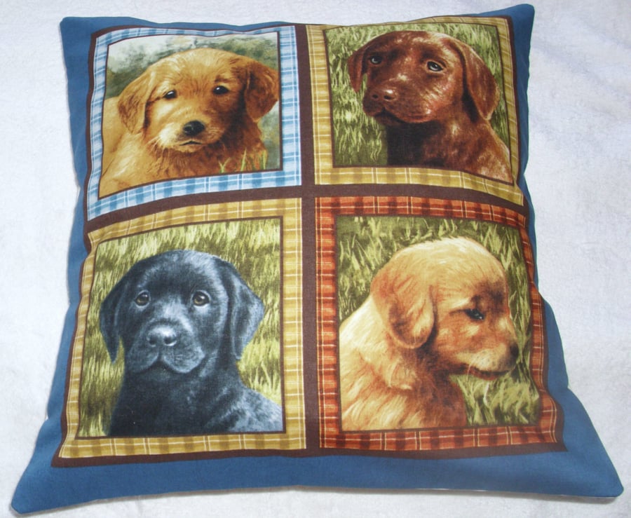 Labrador Puppy love cushion.