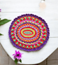 oval shaped colourful crochet mandala doily - Image 4