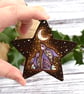 Moon gazing hare hanging star. Pyrography personalised tree decoration. - Image 2