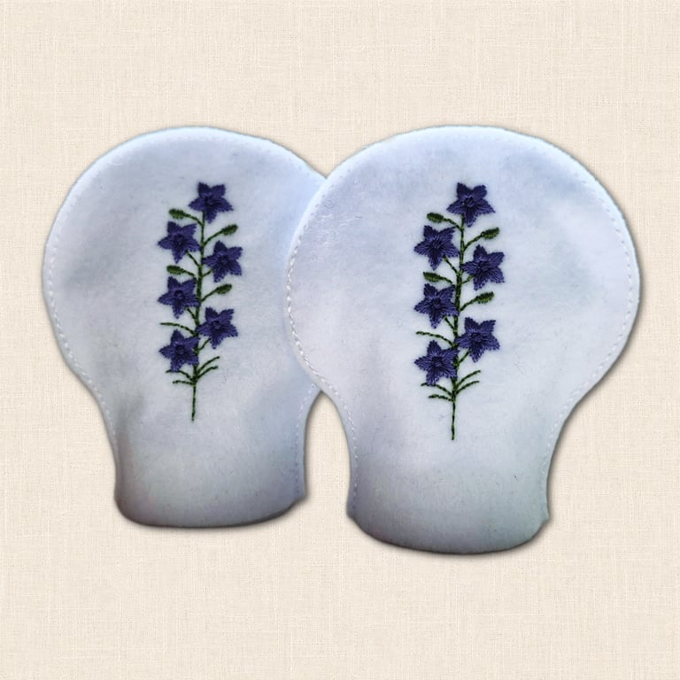 Larkspur Tealight Covers - Embroidered July Birth Flower Decor
