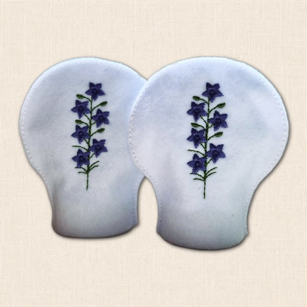 Larkspur Tealight Covers - Embroidered July Birth Flower Decor